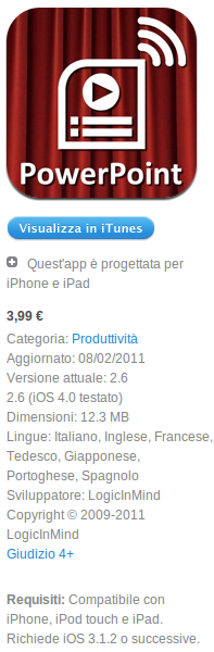 Slideshow Remote per PowerPoint, per controllare le vostre presentazioni PowerPoint su un pc Windows dai vostri iPhone ed iPod Touch
