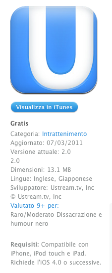 Ustream si aggiorna e diventa compatibile con iOS 4.3