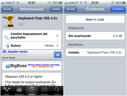 Keyboard Fixer iOS 4.3+, un tweak per correggere gli errori con le tastiere personalizzate [Cydia]