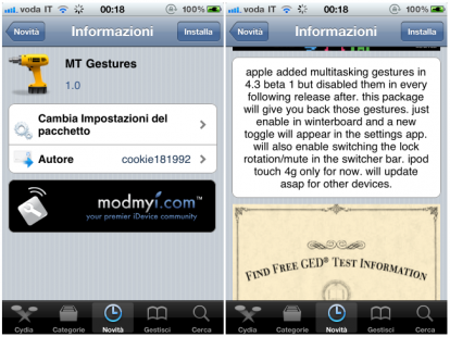 MT Gestures si aggiorna e diventa compatibile anche con iPhone 4 [Cydia – AGGIORNATO]