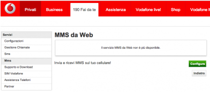 Vodafone sospende il servizio per l’invio di SMS/MMS gratuiti tramite Internet: disservizio temporaneo o mossa volontaria?