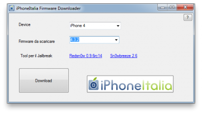 iPhoneItalia Firmware Downloader si aggiorna ed introduce il supporto ai tool per il jailbreak [AGGIORNATO]