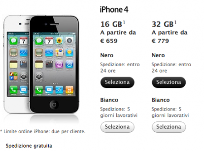Si allungano i tempi di spedizione per gli iPhone 4 bianchi sull’Apple Store Online!