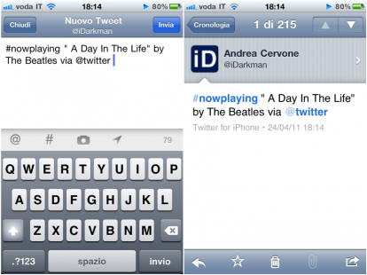 TwitPlaying, il tweak per aggiungere il “NowPlaying” in Twitter for iPhone [Cydia]