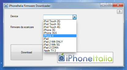 iPhoneItalia Firmware Downloader: il nostro programma per scaricare direttamente i firmware di iOS su Windows