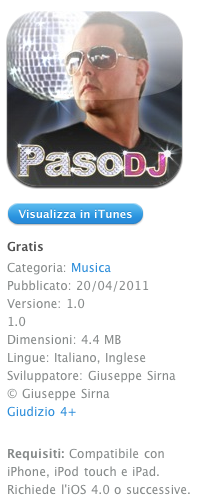 PasoDJ, l’applicazione ufficiale di Paso Dj, noto artista delle notti veronesi