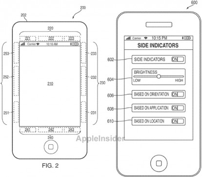 Brevetti Apple, indicatori visuali e pulsanti touch-sensitive intorno allo schermo degli iDevice