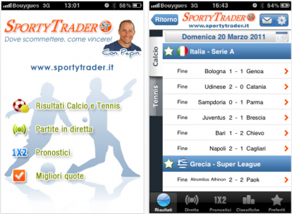 Calcio e tennis in diretta live: la nuova applicazione per iPhone