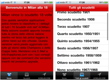 Milan alla 18, l’applicazione per rivivere i successi storici della squadra campione d’Italia