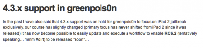 Greenpois0n sarà presto compatibile con il firmware 4.3 e successivi