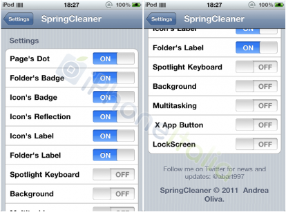 SpringCleaner, un nuovo tweak per pulire la Home dell’iPhone [Presto su Cydia]