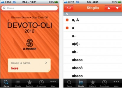 Il Devoto-Oli edizione 2012 è disponibile su App Store