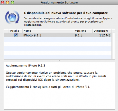 Finalmente disponibile l’update per iPhoto ’11 (Mac) che corregge il problema degli eventi