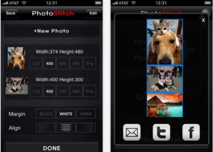 PhotoStitch-Vertical, i collage verticali su iPhone