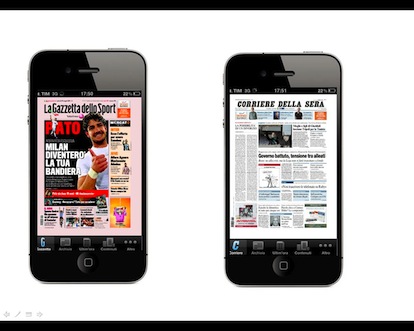 RCS potenzia l’offerta Digital Edition di Corriere e Gazzetta,  da oggi disponibili anche per iPhone