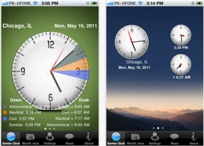 Sunrise Clock +, l’orologio solare su iPhone