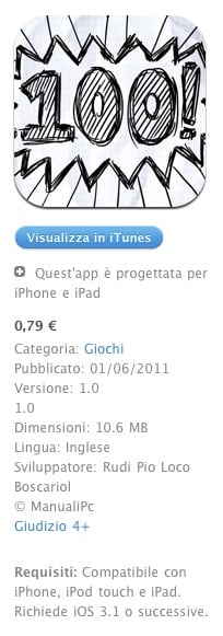Il famoso gioco del 100 ora su AppStore
