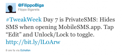 PrivateSMS, il dodicesimo tweak gratuito di TweakWeek [Cydia]