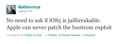 Il Jailbreak di iOS 5 sarà presto possibile!