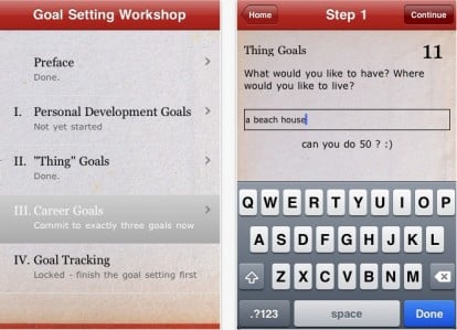 Goal Setting Workshop, un’app che vi aiuta a raggiungere i vostri obiettivi