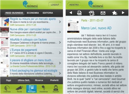 Ubiquity realizza l’applicazione iPhone e iPad per la rassegna stampa per Mimesi