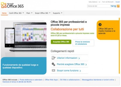 Office 365 di Microsoft: produttività online