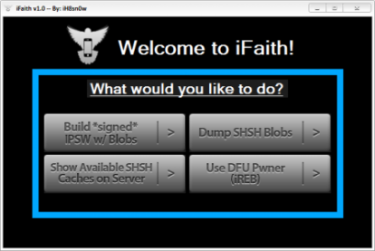 iFaith: ecco il nuovo tool di iH8sn0w per effettuare il downgrade anche senza aver salvato i certificati SHSH! [DISPONIBILE!]