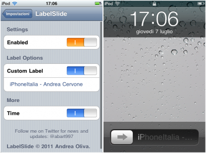 LabelSlide, il secondo tweak di Andrea Oliva per TweakWeek [Cydia]