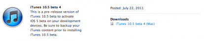 Apple rilascia iTunes 10.5 beta 4