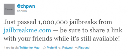 JailbreakMe: sbloccati più di un milione di device in un solo giorno!