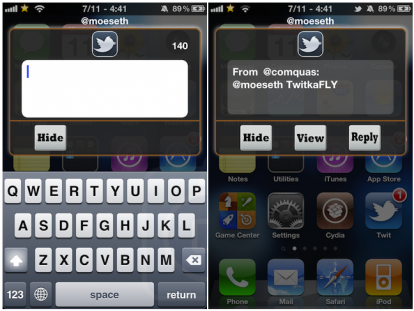 TwitkaFly, il tweak per il Quick-Reply su Twitter in iOS, è disponibile su Cydia