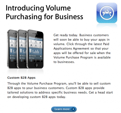 Apple introduce il Volume Purchasing for Business per le aziende