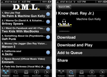 DML: l’app gratuita per scaricare brani su iPhone