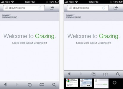 Corposo aggiornamento per Grazing, un ottimo browser per iPhone con grafica accattivante