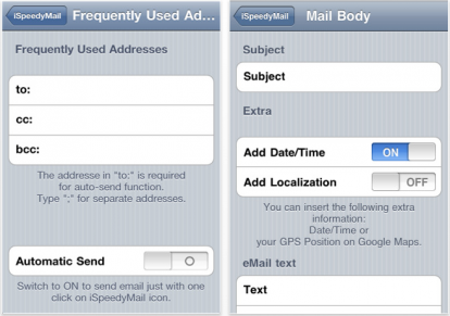iSpeedyMail, l’app che permette di inviare mail personalizzate con un solo tap