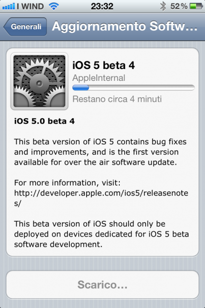 iOS 5 beta 4: ecco il primo aggiornamento over-the-air! [AGGIORNATO – VIDEO]