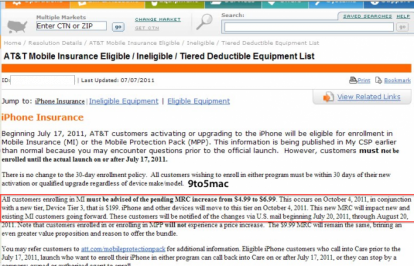 Il 4 ottobre AT&T aumenterà i prezzi per l’assicurazione iPhone: è la data del nuovo iPhone 5?