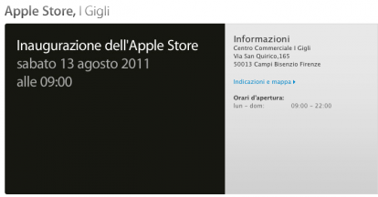 Sabato 13 agosto: ufficiale l’inaugurazione dell’Apple Store di Firenze