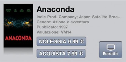 Anaconda (1997) è il film in offerta della settimana su iTunes