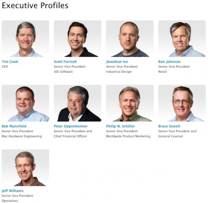 Ecco la nuova pagina dei dirigenti Apple