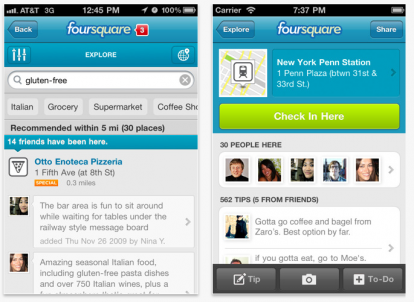 Nuovo update per Foursquare
