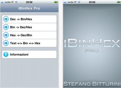 iBinHex Pro, convertitore di numeri decimali, e non solo, per iPhone
