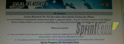 Sprint chiede ai suoi dipendenti di non parlare di iPhone 5