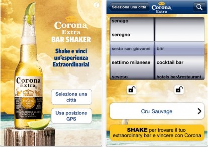 Bar Shaker, si rinnova l’app Corona per trovare il locale giusto