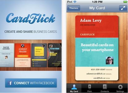 CardFlick, crea e condividi biglietti da visita sul tuo iPhone