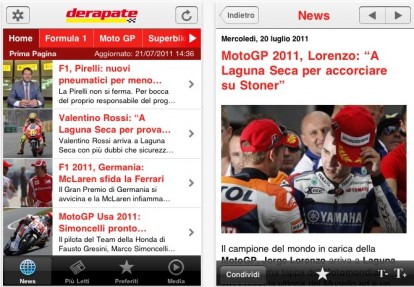 Derapate su iPhone: l’app per gli appassionati di Formula 1 e Moto Gp