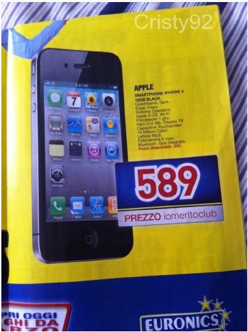 Da Euronics iPhone 4 16GB a 589€ [AGGIORNATO]