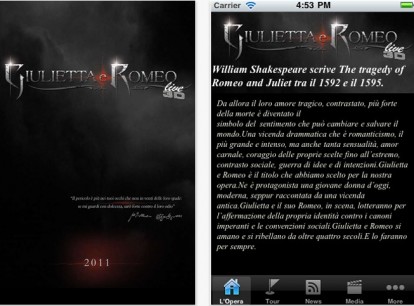 Giulietta e Romeo, l’app ufficiale dell’opera musicale 3D