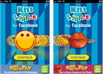 KissOrSmile for Facebook, l’app per creare cartoline virtuali su iPhone