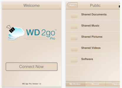 WD 2go Pro: l’applicazione ufficiale per accedere al My Book Live
